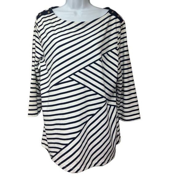 SzXL Abstract Stripe Karen Scott Top NWT - Picture 2 of 7